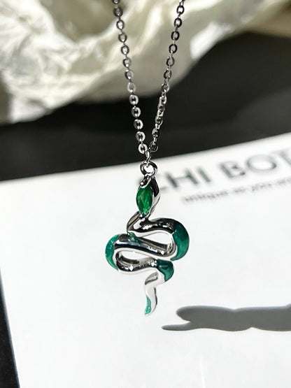 "Green Snake Dreams" Zircon Necklace