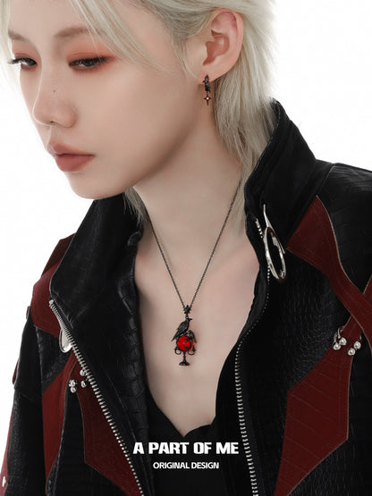 Crow Candlestick Pendant Necklace