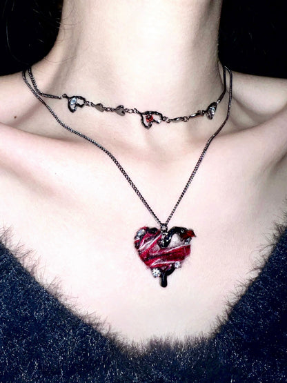 "Imprisoned Heart" Double-layer Necklace