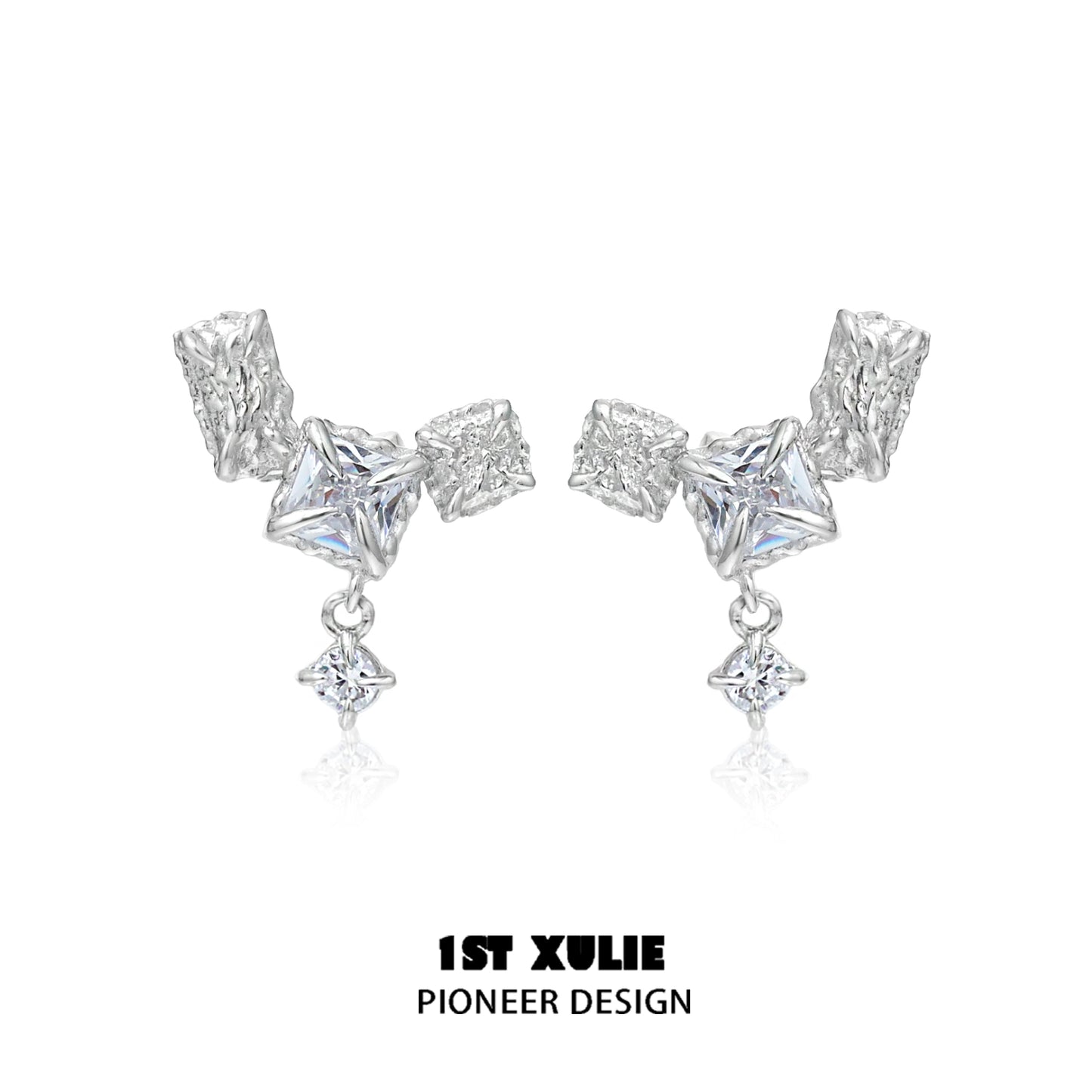 Eternal Glow Geometric Silver Earrings