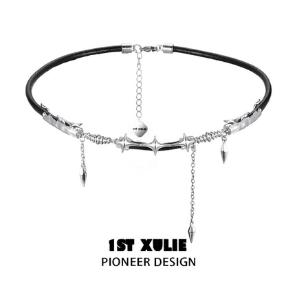 Midnight Talisman Leather Necklace