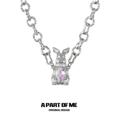 Diamond Rabbit Pendant Necklace