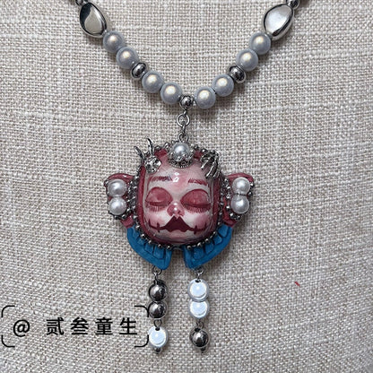 Necklaces-Ersan Tongsheng Original Design Handmade Spice Girl Dark Butterfly Decadent Wind Doll Niche Millennium Subculture Necklace