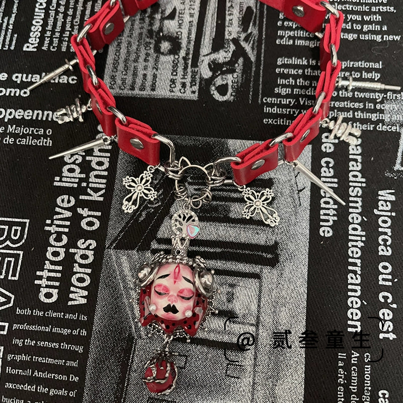 Choker-Ersan Tongsheng Original Handmade Necklace Spice Girl Sweet Cool Futuristic Niche Premium Light Luxury Heavy Industry Tide Choker