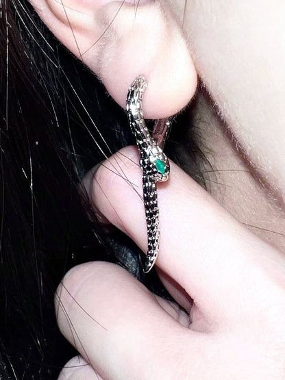 "Green-Eyed Snake" Earrings