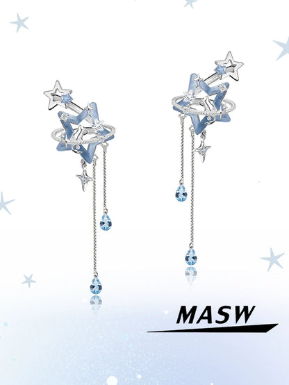 Ice Blue Star Ear Cuffs