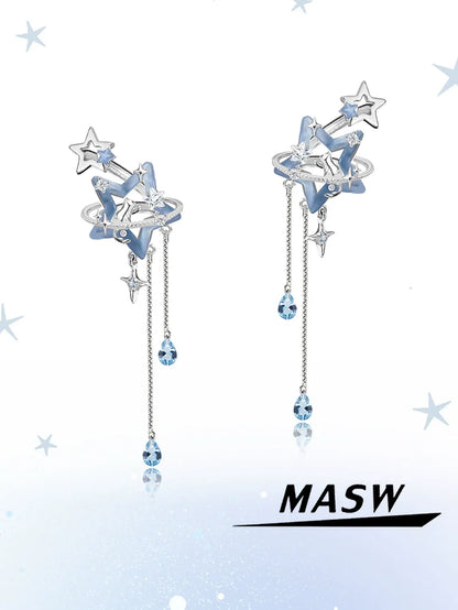 Ice Blue Star Ear Cuffs
