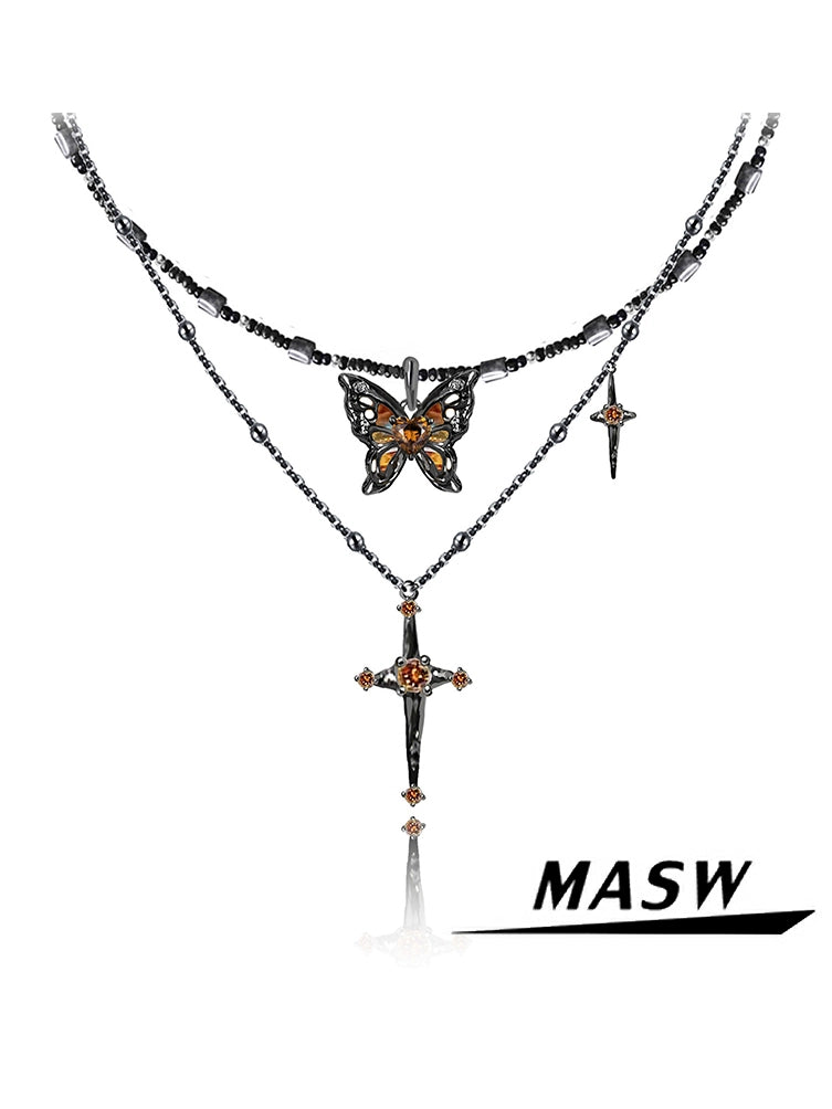 Starlight Brown Butterfly Necklace
