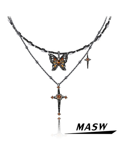 Starlight Brown Butterfly Necklace