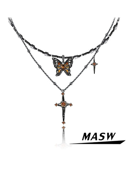 Starlight Brown Butterfly Necklace