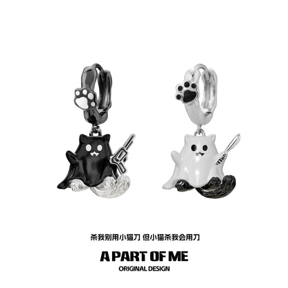 Kitten Ghost Couple Earrings