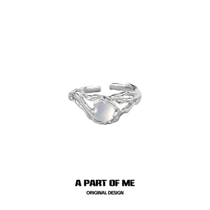 Dawn Agate Textured Rings