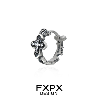 Gothic Dark Vow Cross Earrings