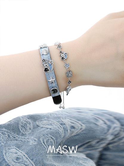 Denim Blue Cat Bracelet