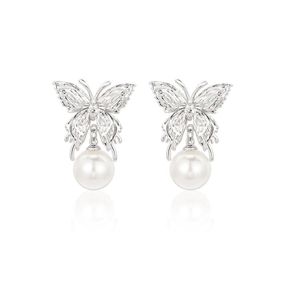 Lucky Butterfly Pearl Earrings
