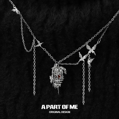 Caged Butterfly Necklace