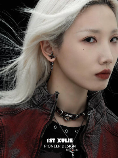 Slytherin Venom Snake Piercing Earrings