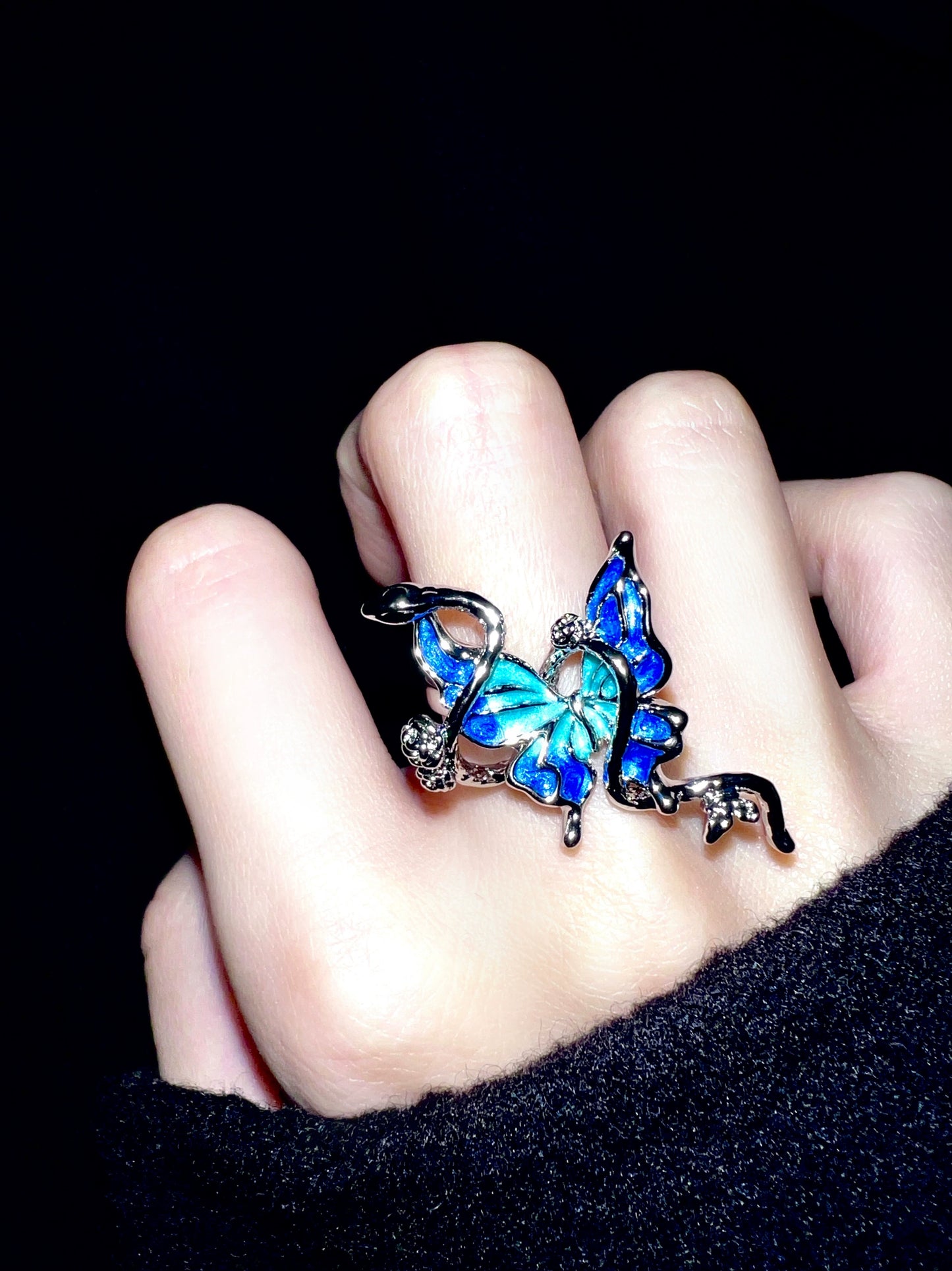"Snake & Butterfly" Drop Glaze Necklace