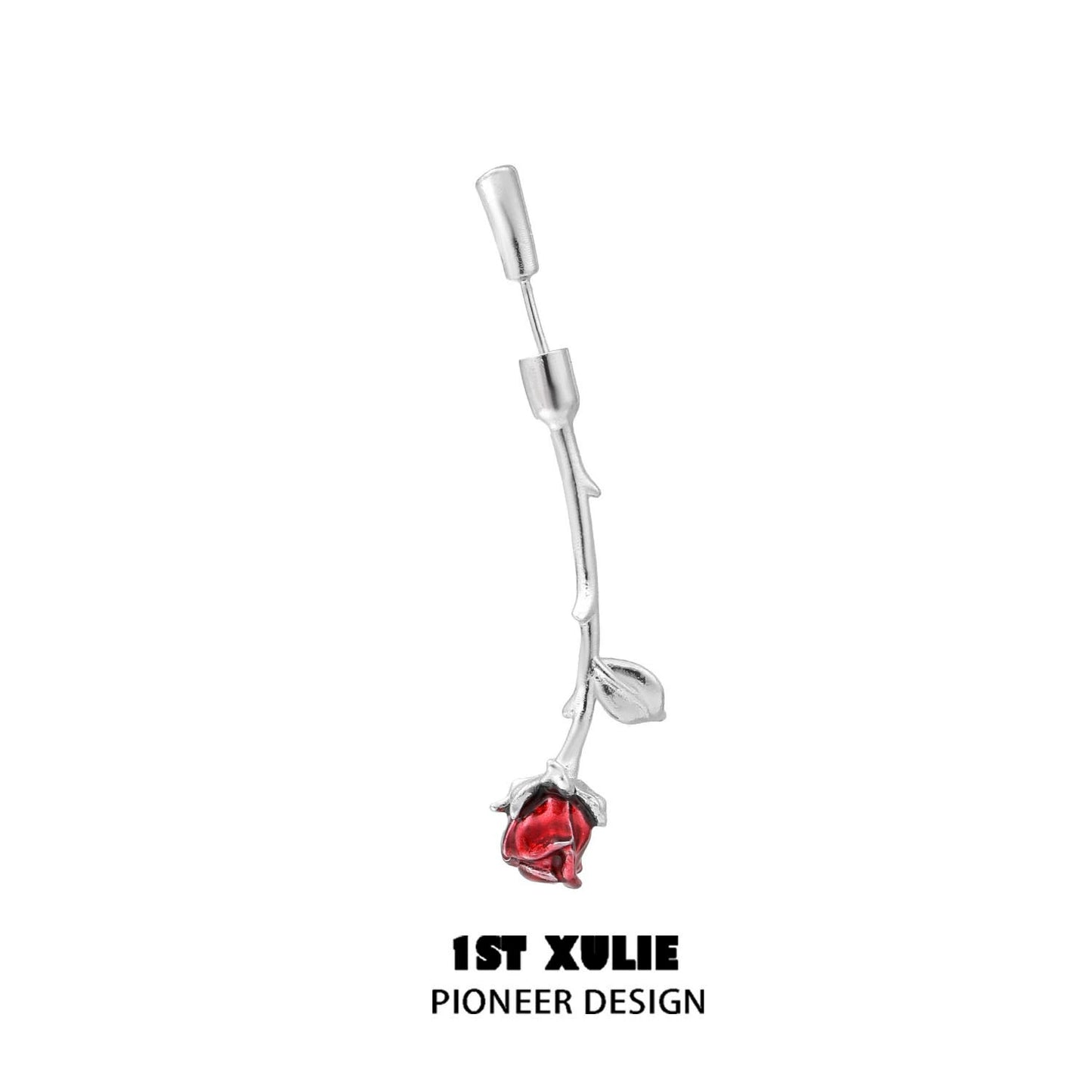 Y2K Rose Bloom Silver Earrings