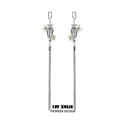 Y2K Butterfly Lamp Tassel Earrings