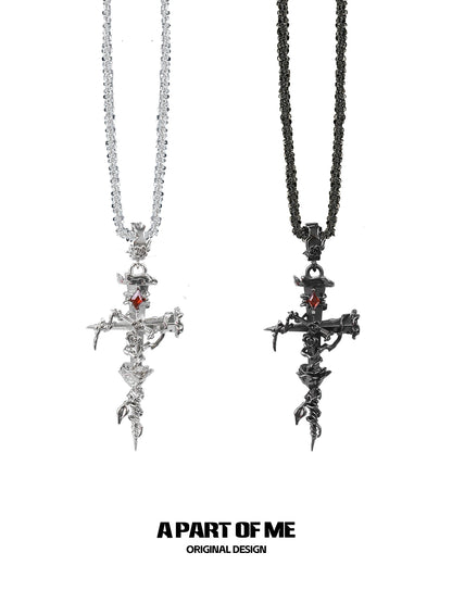 Thorned Rose Sword Necklace