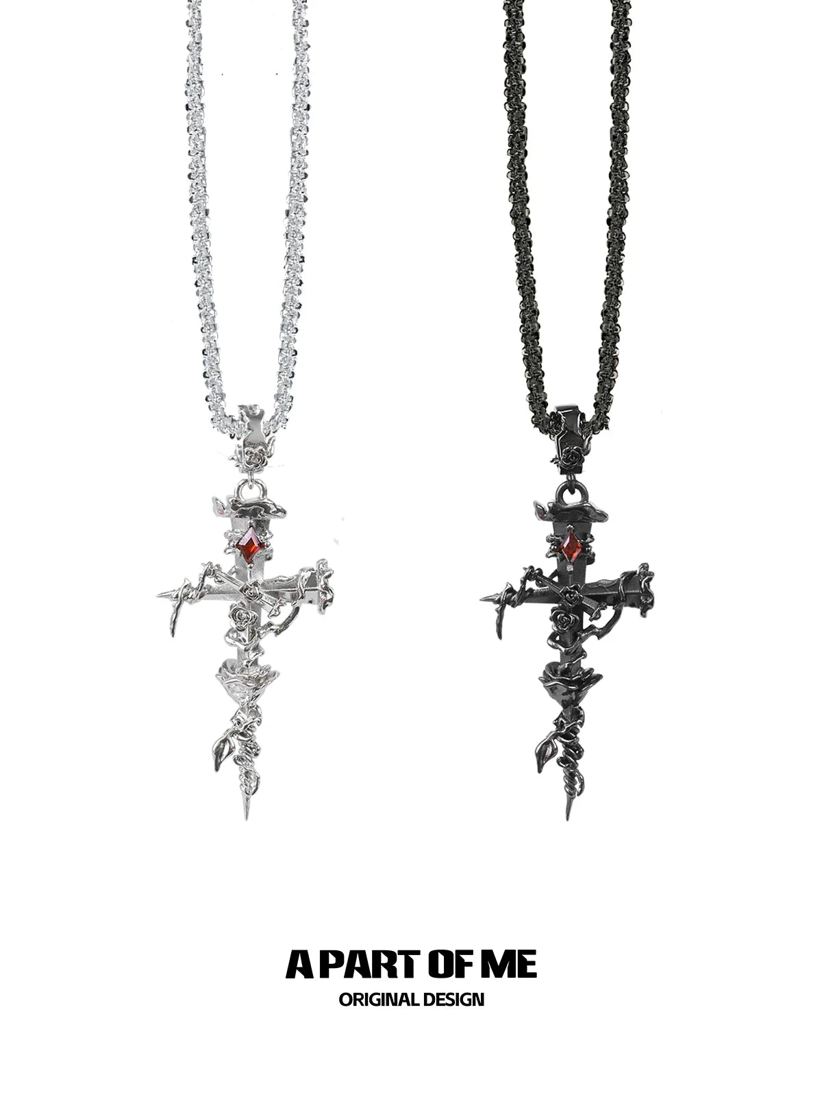 Thorned Rose Sword Necklace