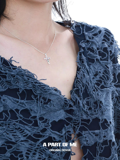 Zircon Cross Silver Necklace