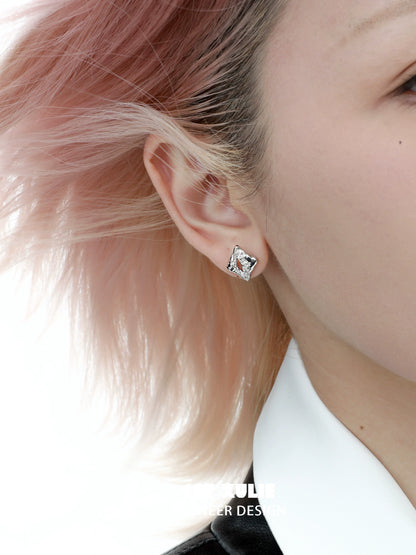 Geometric Elegance Silver Earrings