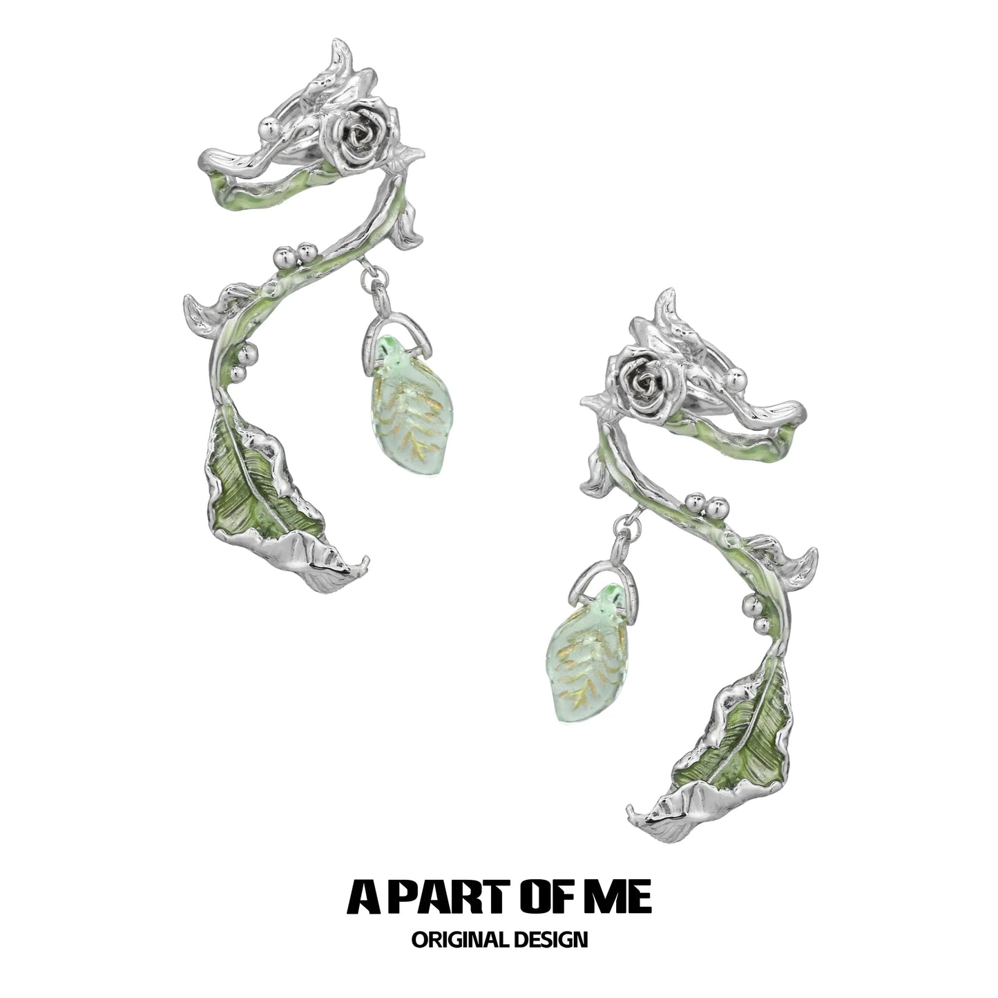 Botanical Flower Leaf Studs