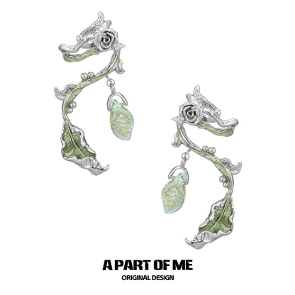 Botanical Flower Leaf Studs