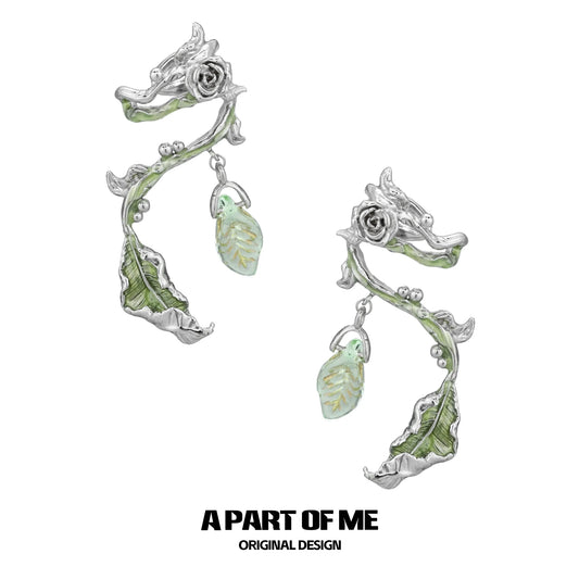 Botanical Flower Leaf Studs