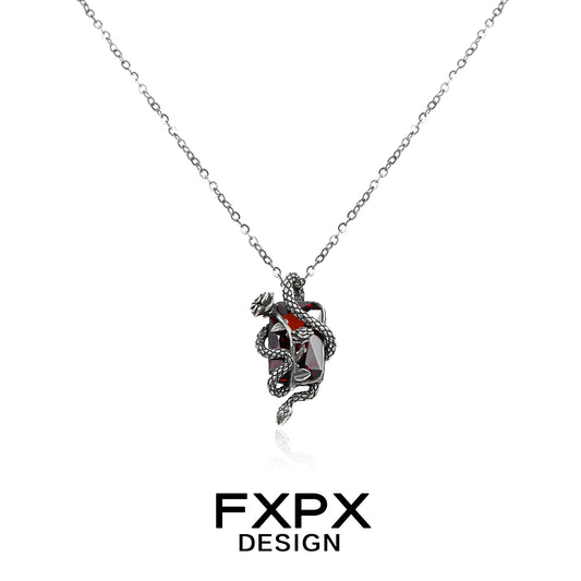 Y2K Vintage Rose Snake Necklace