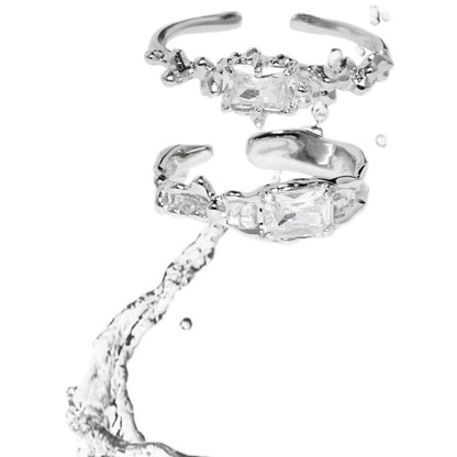 Rebel Crown Silver Couple Ring