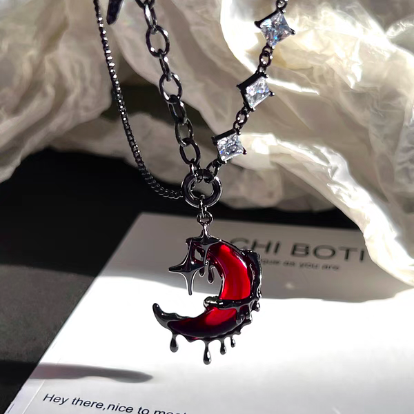 "Red Moon" Zircon Necklace