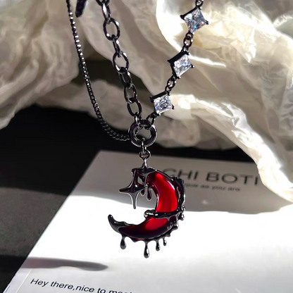 "Red Moon" Zircon Necklace