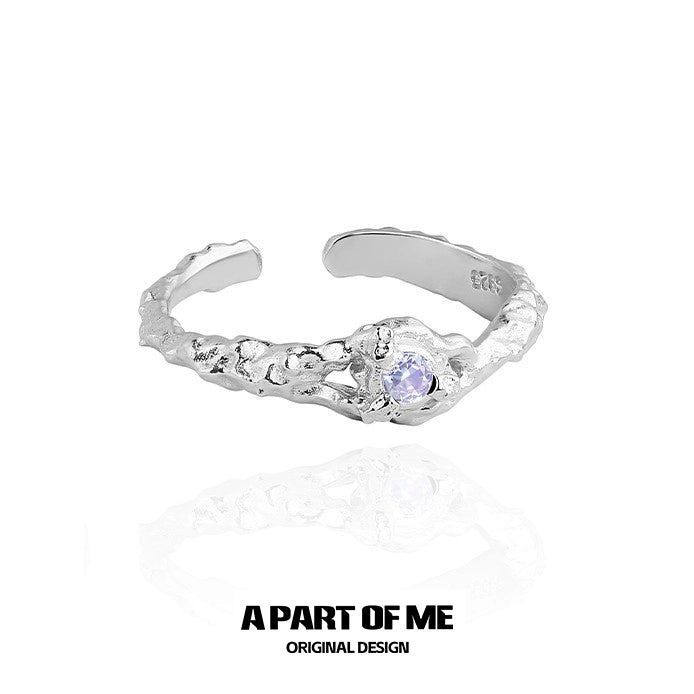 Purple Zircon Wave Rings