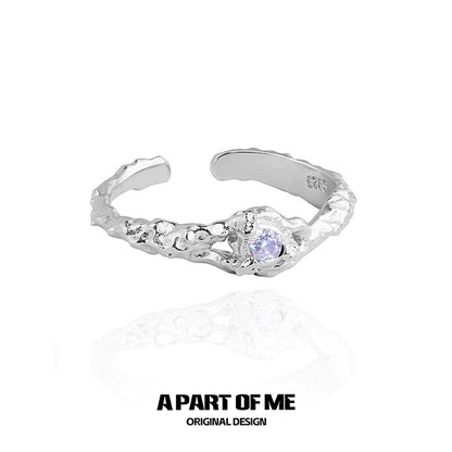 Purple Zircon Wave Rings