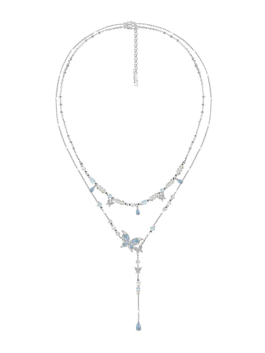 Crushed Butterfly Clavicle Necklace