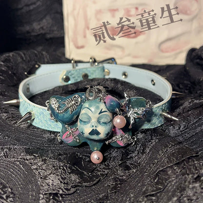 Choker-Ersan Tongsheng Original Niche Handmade Gothpunk Diablo Collar Original Design Collar Gift Design