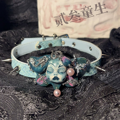 Choker-Ersan Tongsheng Original Niche Handmade Gothpunk Diablo Collar Original Design Collar Gift Design