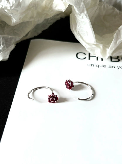 "Little Rose" Drip Glaze Earrings