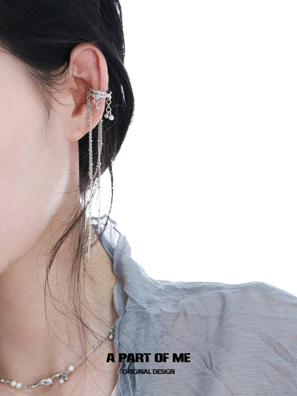 Pearl Fringe Punk Ear Clips