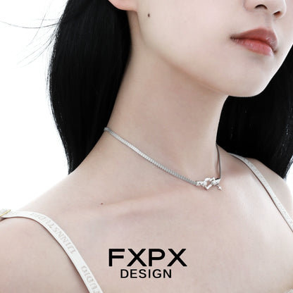 Cool Love Belt Silver Necklace