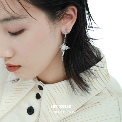 Luminous Agate Cross Earrings