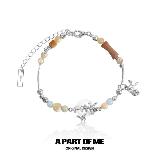 Agate Bead Rabbit Bracelet