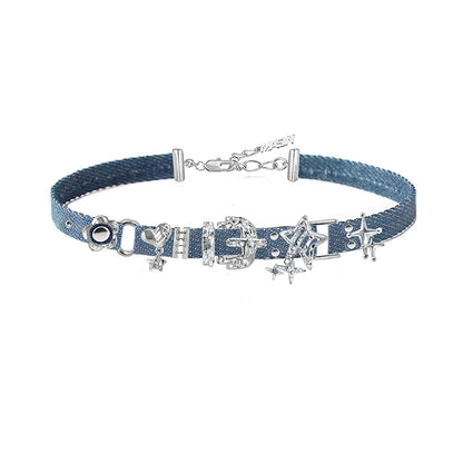 Y2K Cool Denim Choker