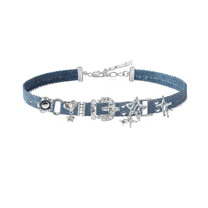 Y2K Cool Denim Choker