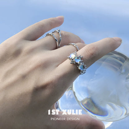 Summer Dream Moonstone Silver Ring