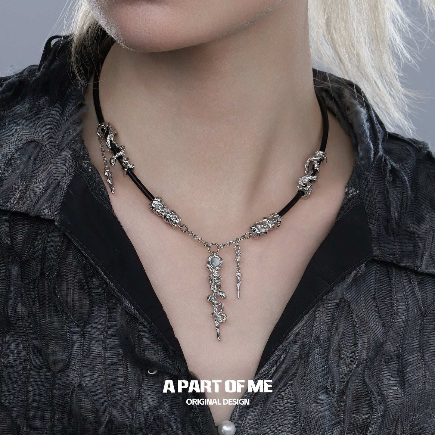 Leather Wrapped Snake Necklace