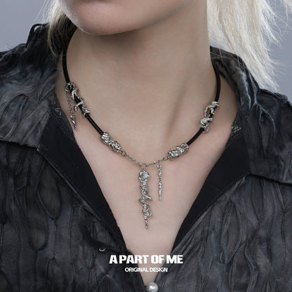 Leather Wrapped Snake Necklace